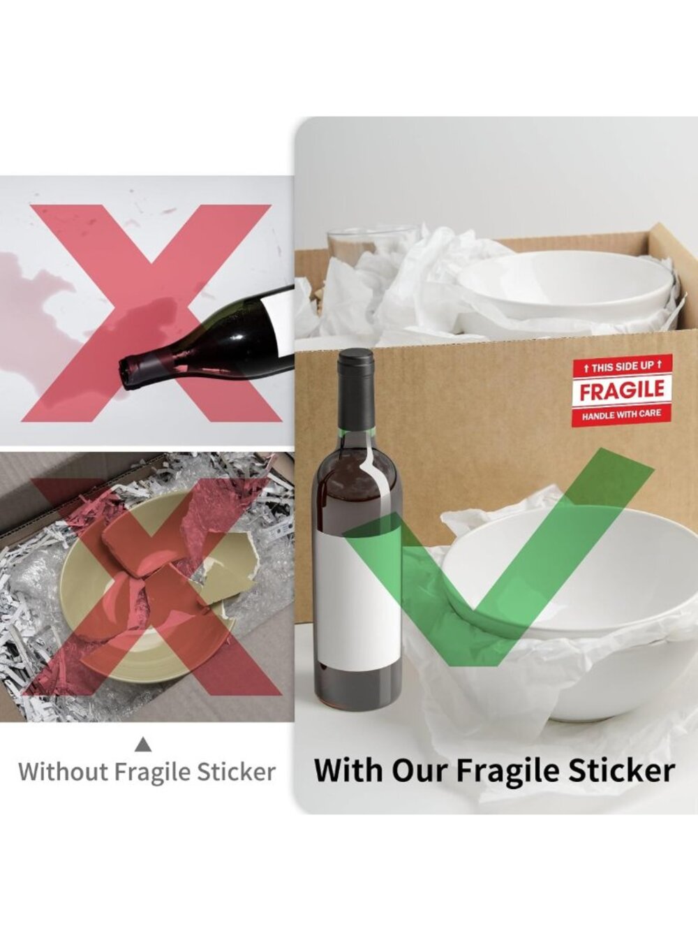 Fragile Shipping Stickers - 5000 Pack, 2"x3" Labels for Moving & Packing - Picture 5 of 6